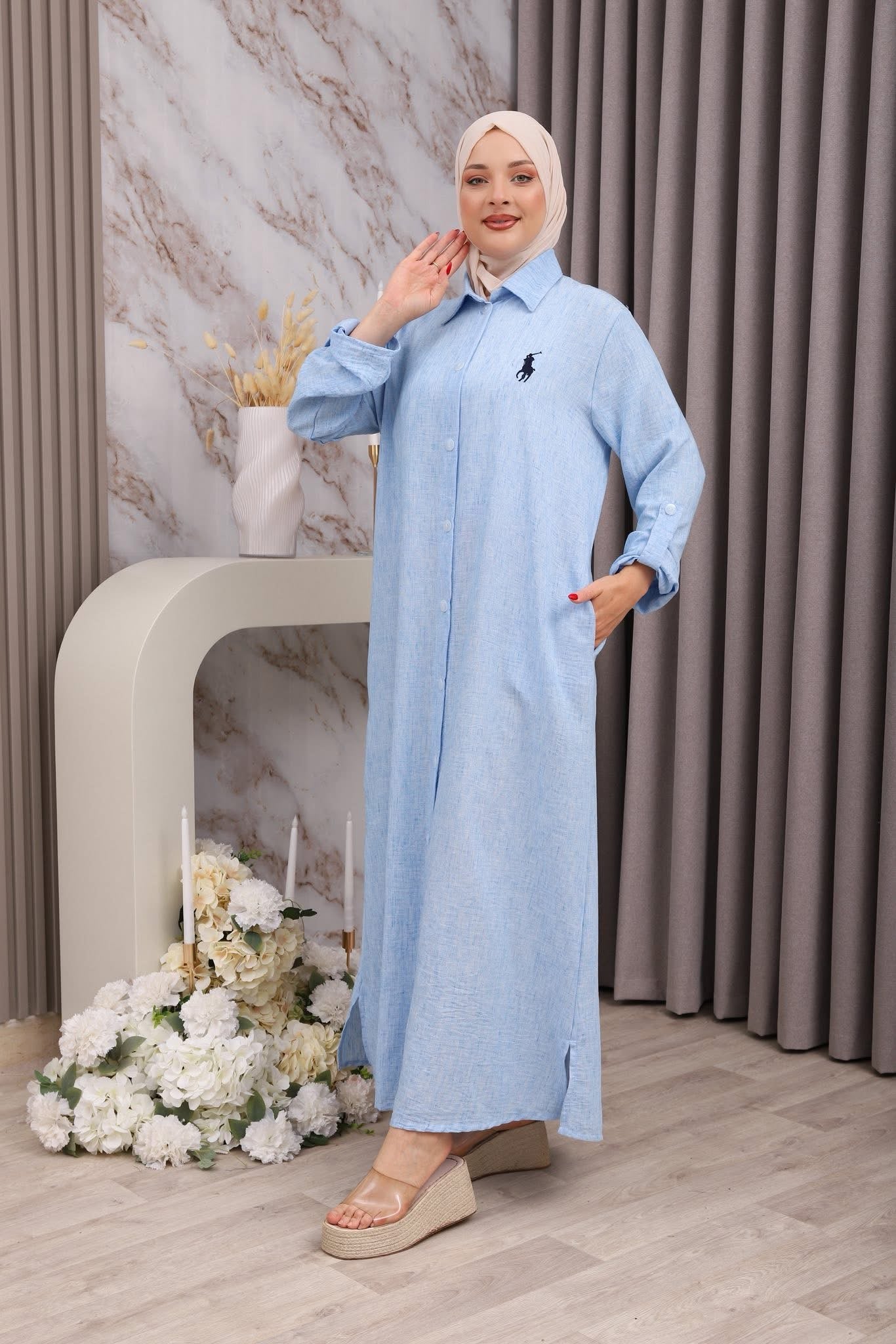 Robe chemise polo