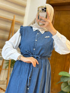 Robe djean +Chémise blanche