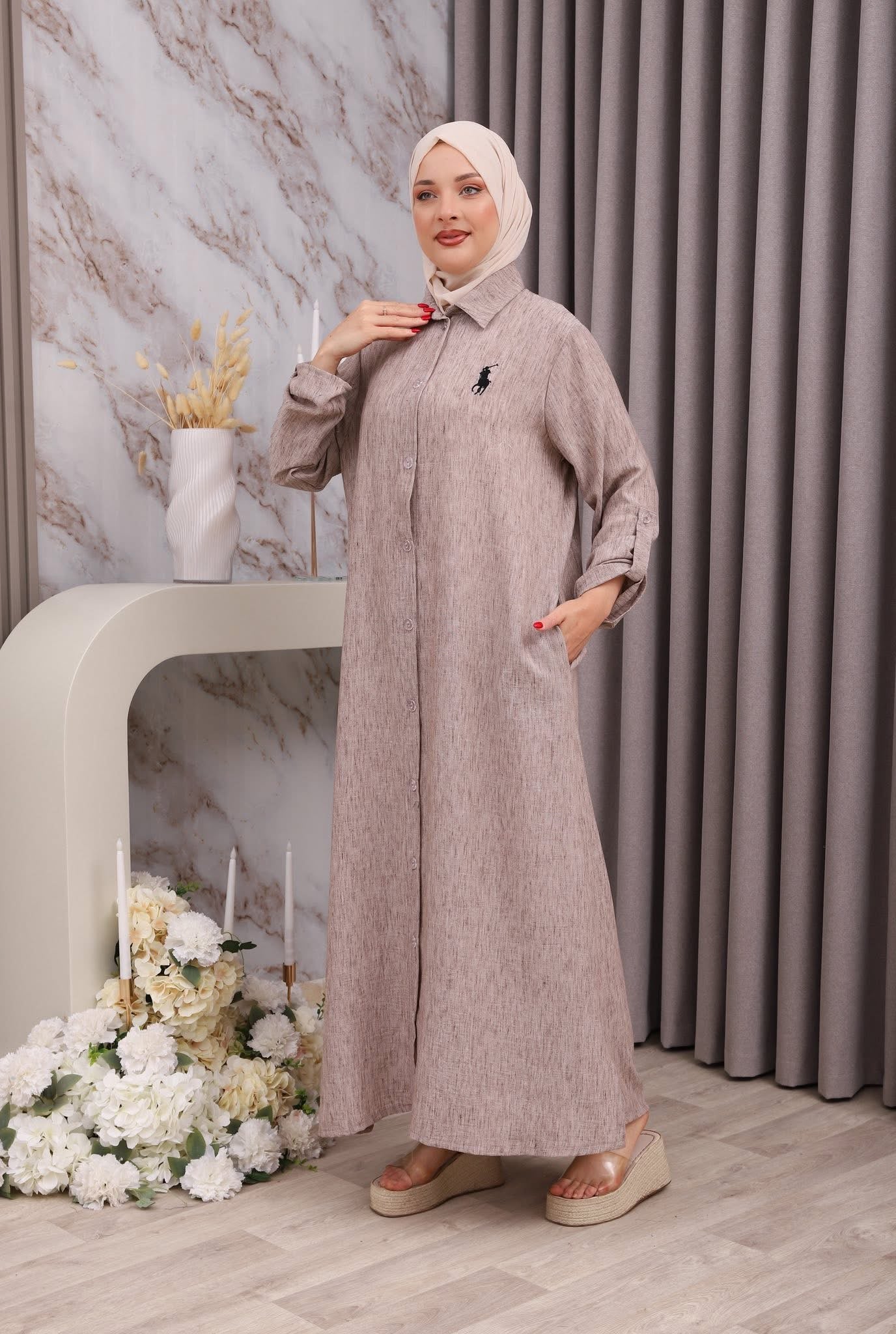 Robe chemise polo