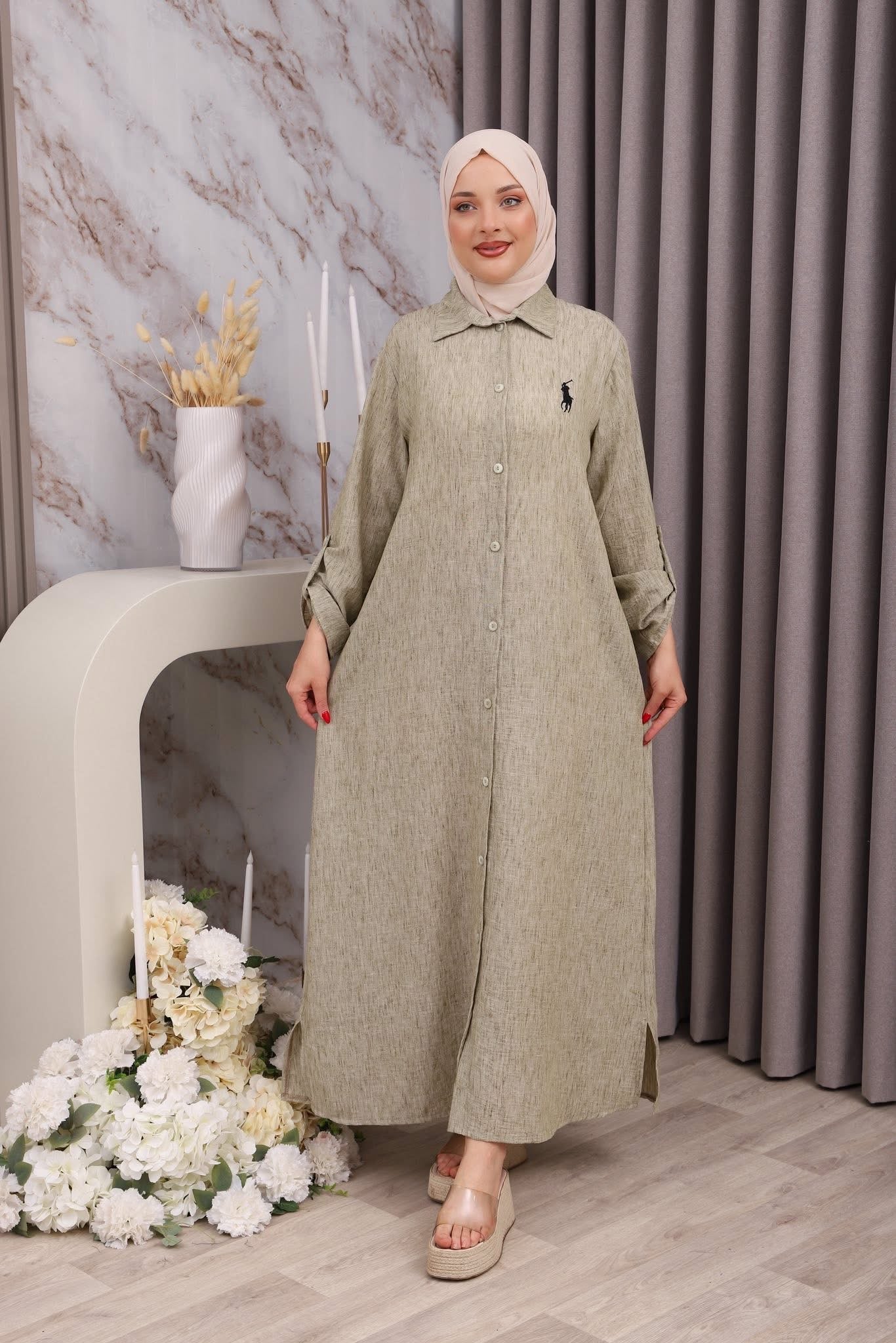 Robe chemise polo