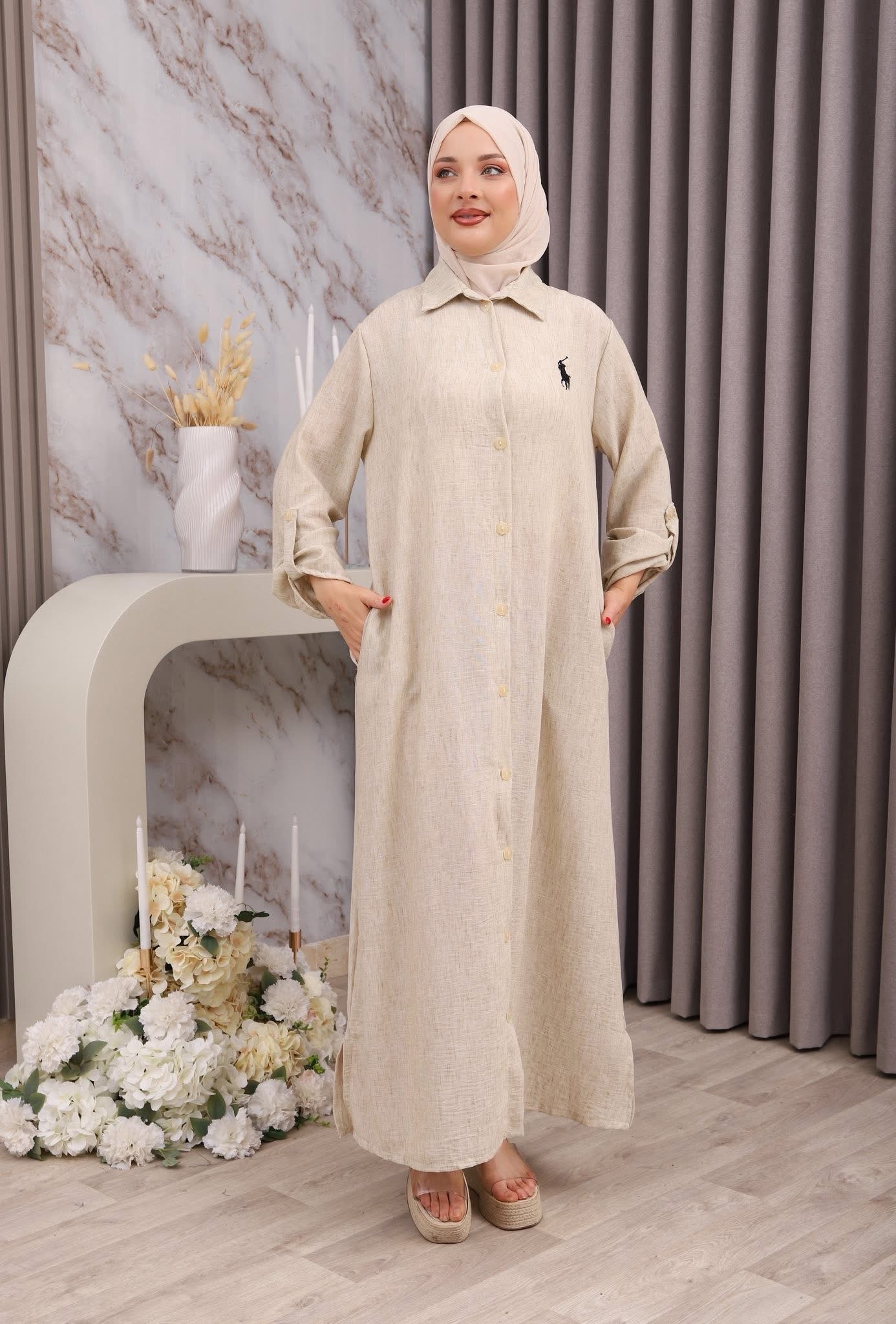 Robe chemise polo