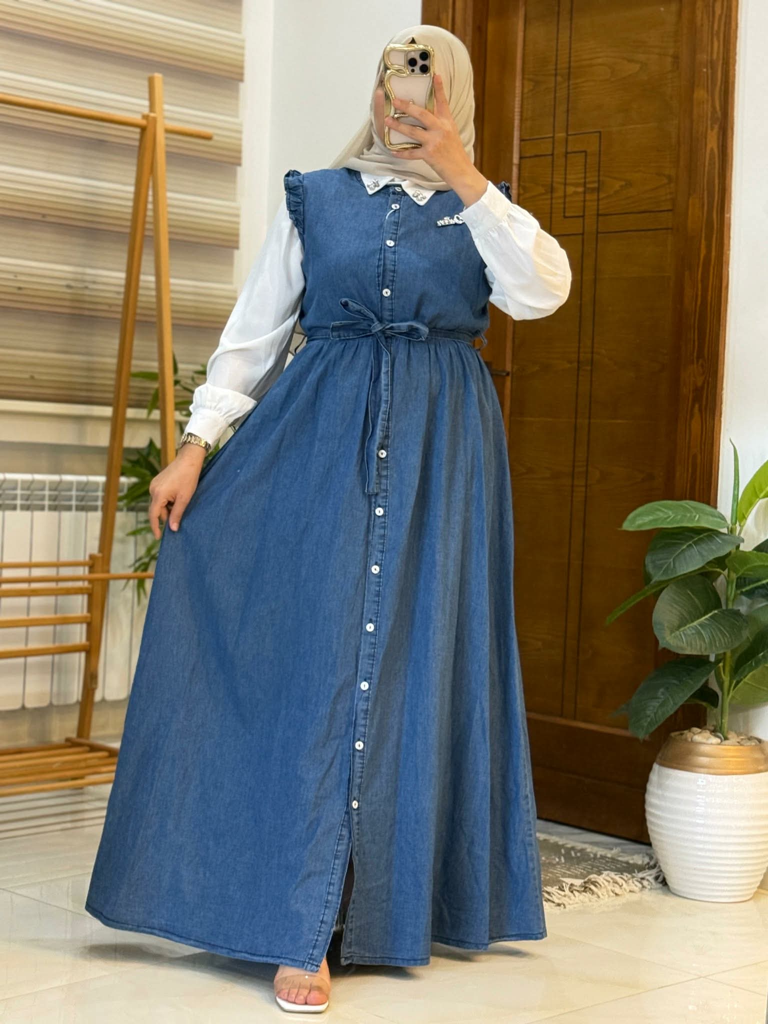 Robe djean +Chémise blanche